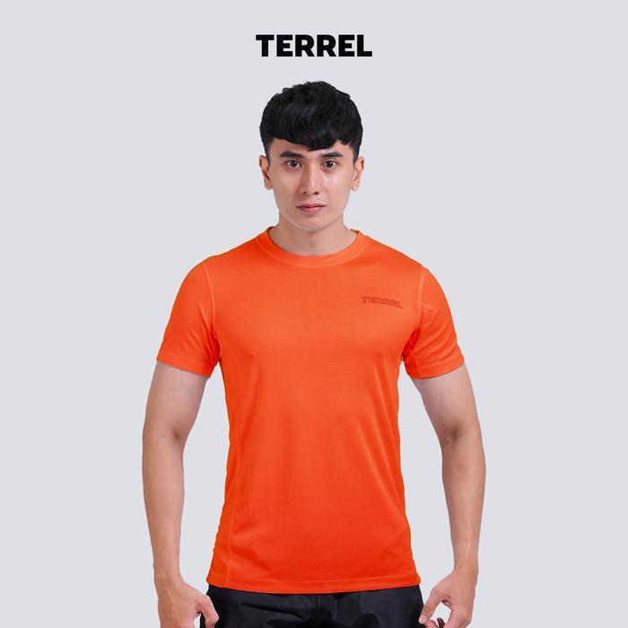 Terreel Sportswear Basic Tee Orange Tshirt Dry Fit Gym Running Sportswear Men Sport Clothing
