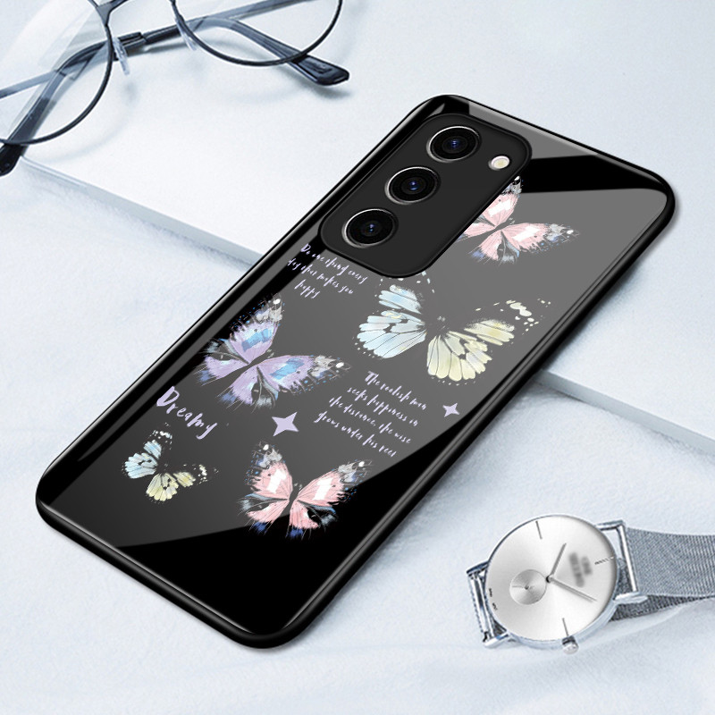 SAMSUNG HPเคสโทรศัพท์สําหรับSamsung S23 Plus S23 FE S24 Plus S24 UltraกรณีY2Kสไตล์ผีเสื้อที่มีสีสันH