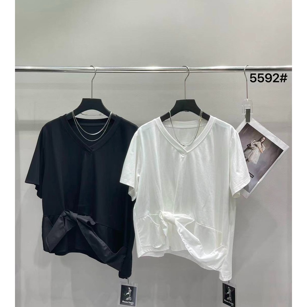 SEP03 5592 เสื้อยืดคอวี P58xL60cm