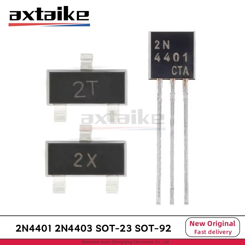 100PCS 2N4401 2N4403 SOT-23 SOT-92 MMBT4401 2X MMBT4403 2T NPN PNP 40V 600mA PMBT4401 PMBT4403 W2X t