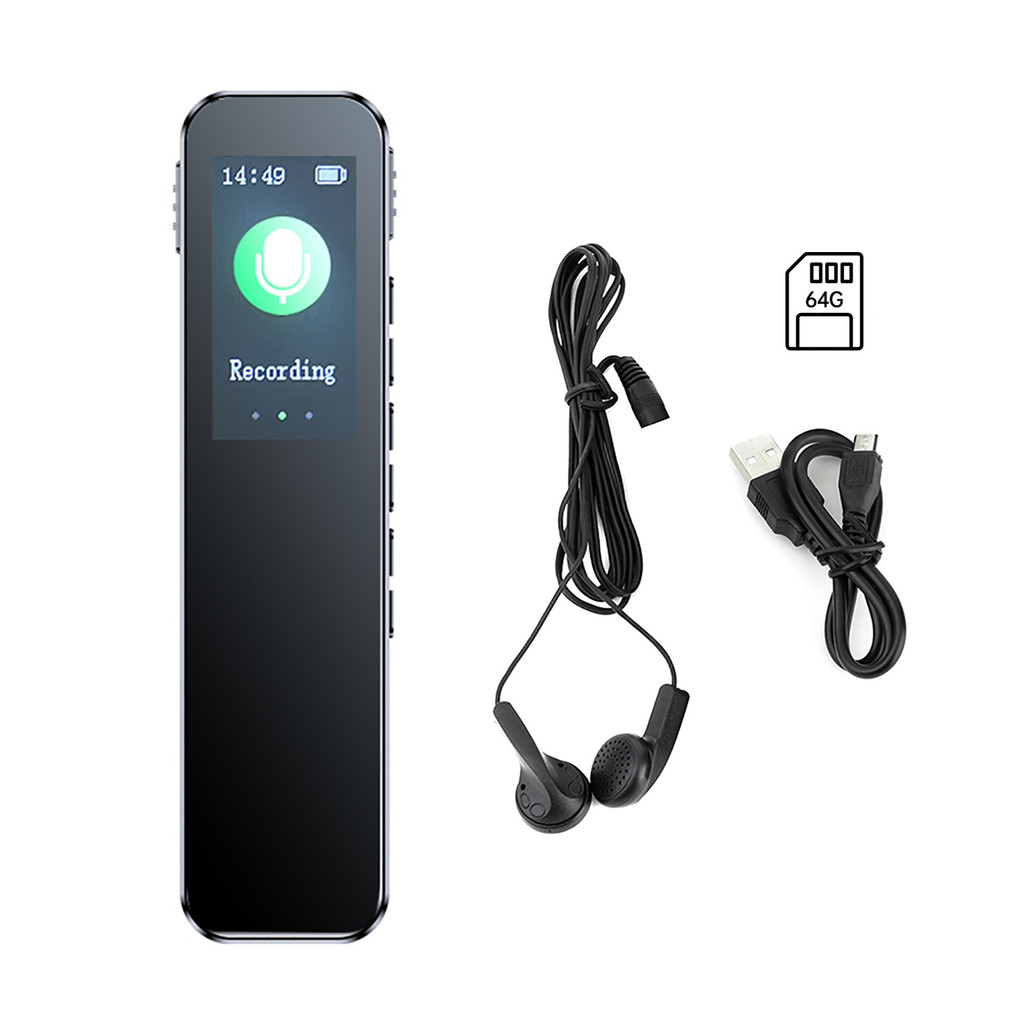 [Mamamoo1.th] เครื่องบันทึกเสียงดิจิตอล 64GB บันทึกลดเสียงรบกวนพร้อมเครื่องเล่นเพลง Playback MP3 เปิ