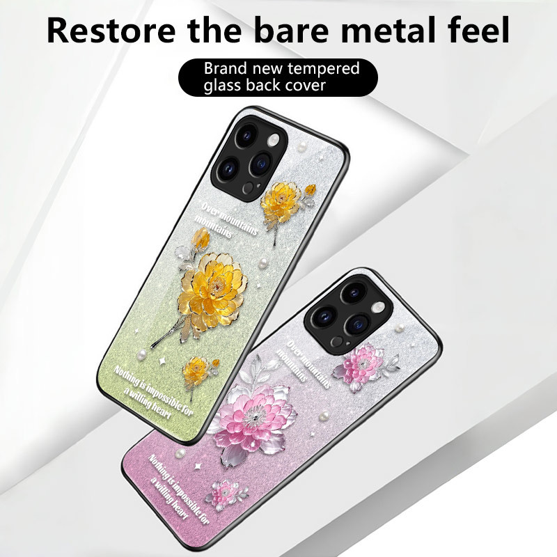 เคสสำหรับ OPPO F11 F11 Pro A9 2019 A9X เคสโทรศัพท์ดอกไม้เปลือกแก้วกันกระแทก - รูปที่ 2