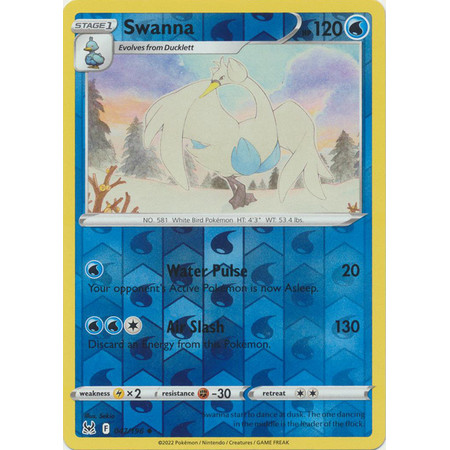 การ์ดโปเกมอน Swanna - 047/196 - Uncommon Reverse Holo