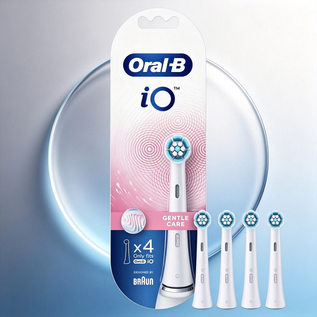 หัวเปลี่ยนแปรงสีฟันไฟฟ้า Gentle Care สําหรับรีฟิล Oral‐B iO Series 4 แพ็ค