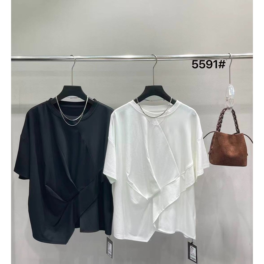 SEP03 5591 เสื้อยืด Draped P62xL64cm