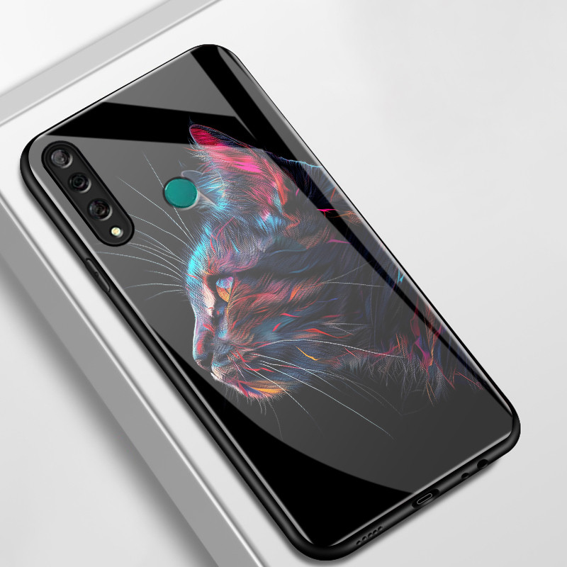 เคสสำหรับ Huawei Y9 prime 2019 P Smart Z 2019 Enjoy 10 Plus Y9 2019 เคสโทรศัพท์แมวเปลือกแก้วกันกระแทก