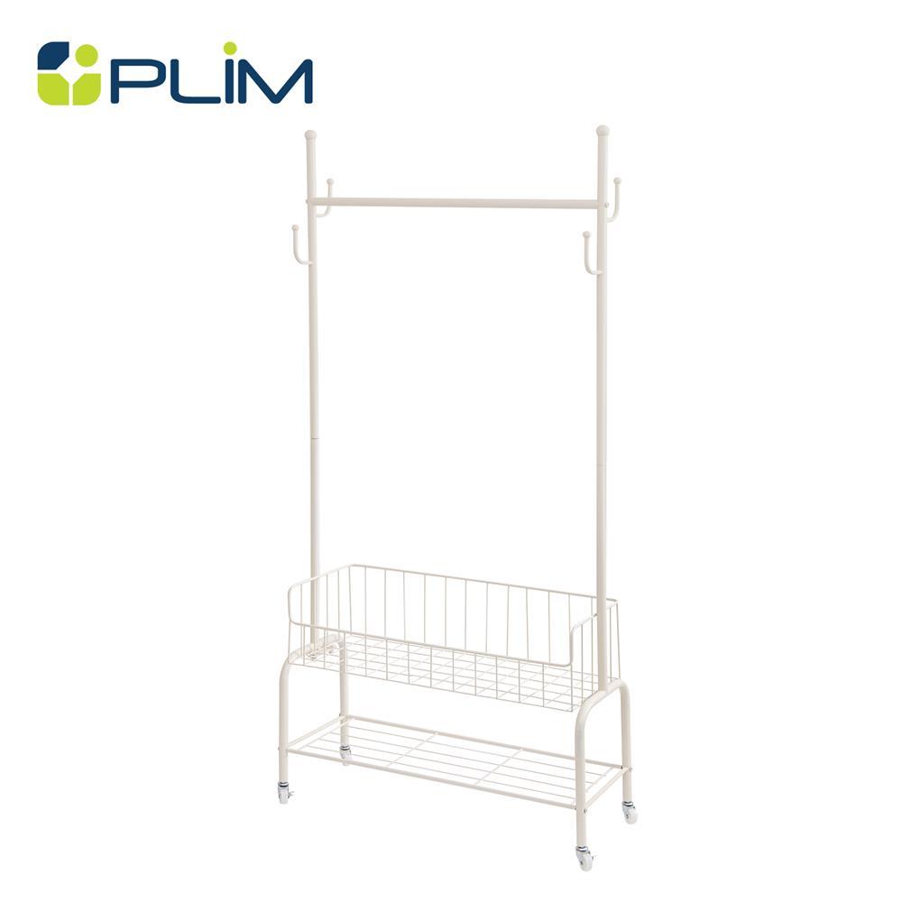 PLIM ราวแขวนผ้าพร้อมตะกร้าใส่ของ ZURICH 80 ซม. สีครีม จัดส่งโดย HomePro
