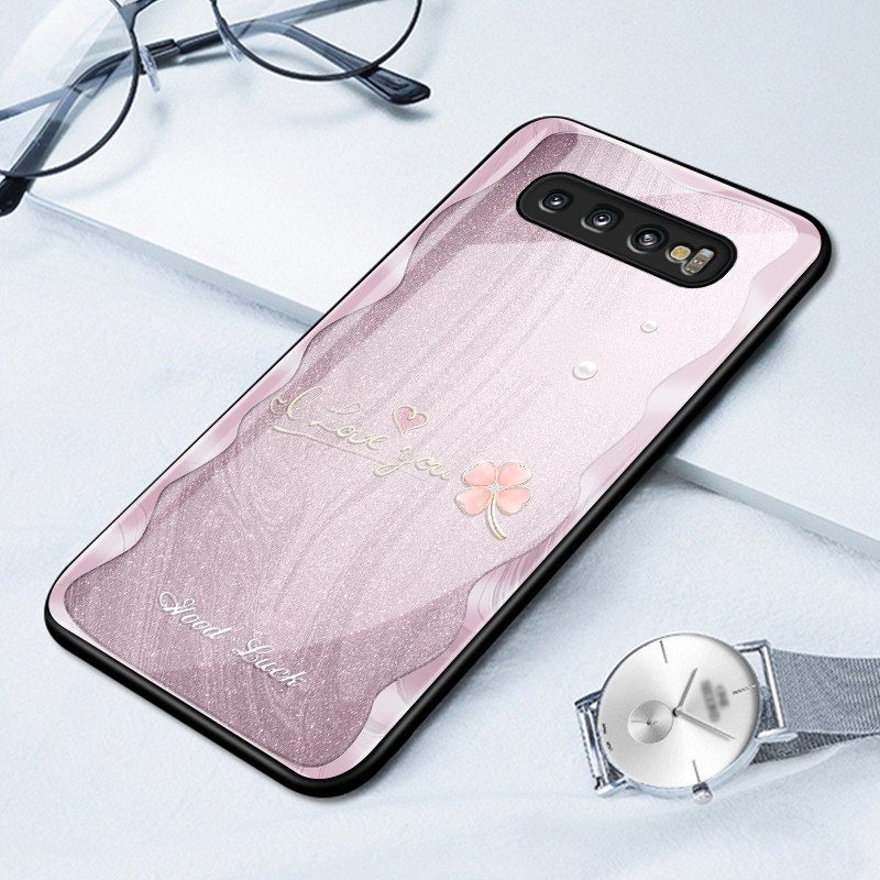 เคสสำหรับ Samsung S10 4G S10 Plus S10 Lite S20 FE S20 Pro S20 Ultra เคสโทรศัพท์ใบโคลเวอร์สี่แฉกเปลือกแก้วกันกระแทก