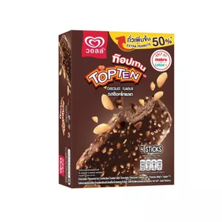 [สินค้าส่งด่วน]วอลล์ ท๊อปเทนช็อกโกแลต 60ก.X4
