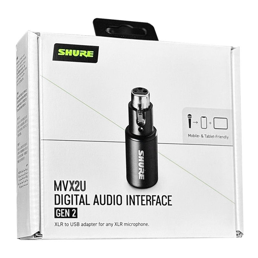 Shure MVX2U Gen 2 Digital Audio Interface - XLR to USB-C Audio Adapter, MVX2UG2