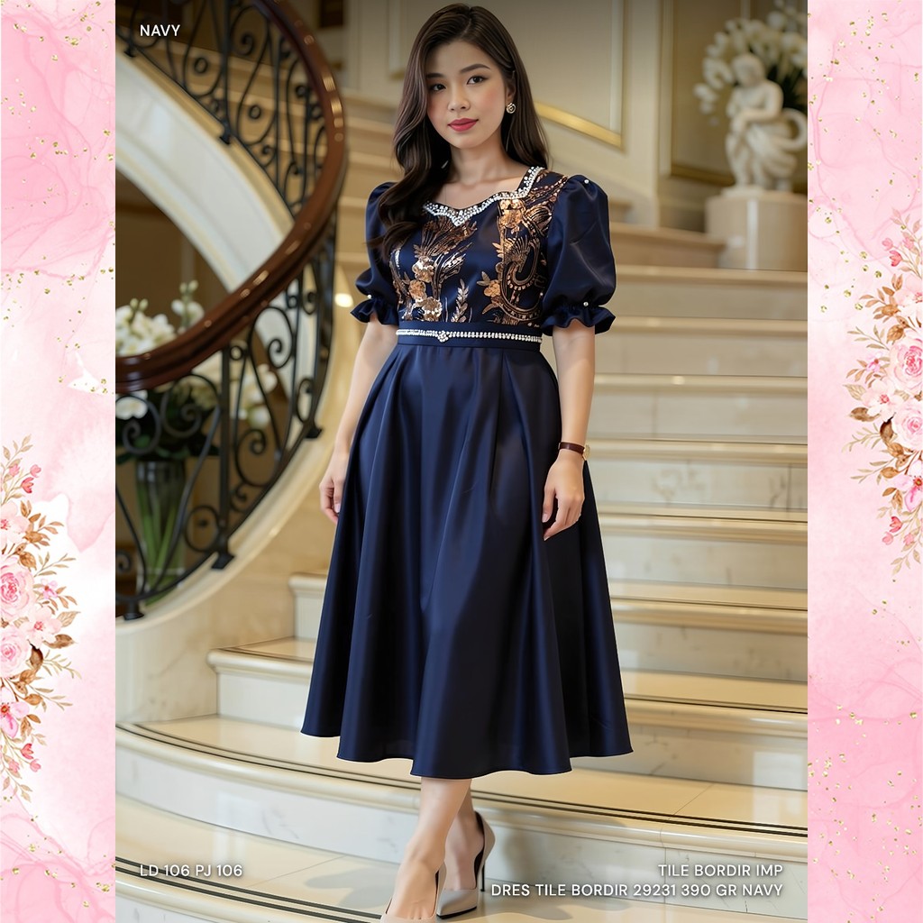 EMBROIDERED TILE DRESS 29231 390 GR หุ้นที่และอัปเดต