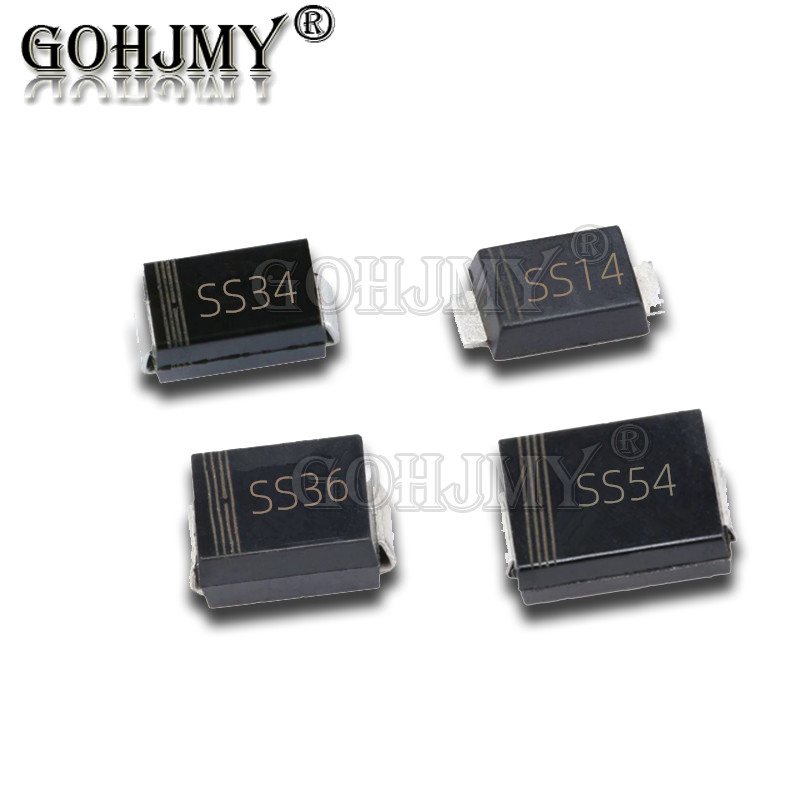 50PCS Schottky ไดโอด SMB SS24 SS26 SS34 SS54 SS56 SMC SS32 SS34 SS54 SS56 SMD ไดโอด