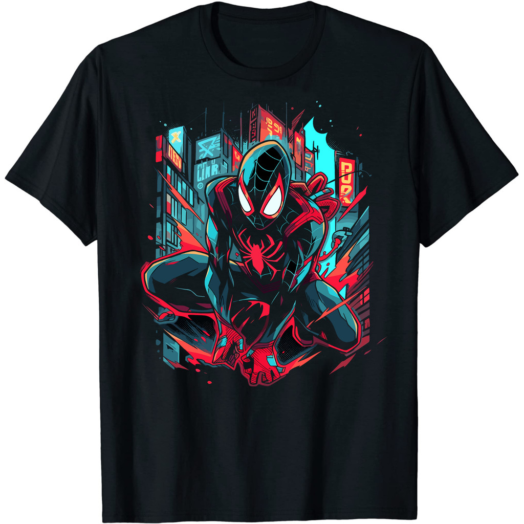 Spider-Man Miles Morales Graffiti City เสื้อยืดของขวัญตลกเสื้อยืด