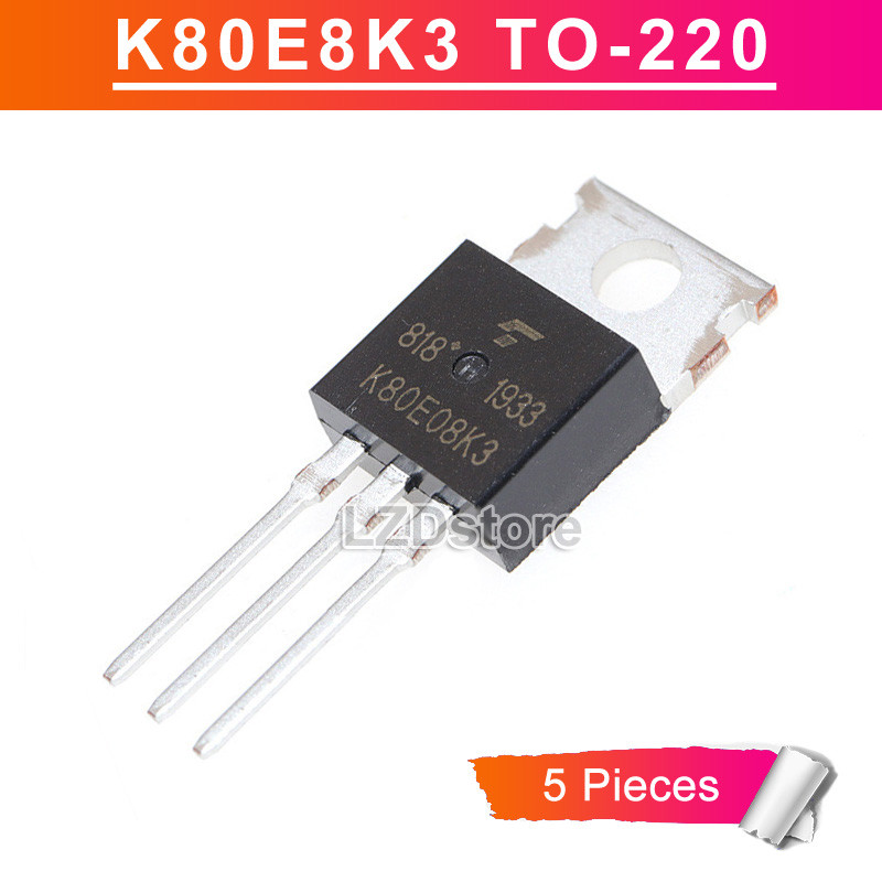 5pcs K80E08K3 TO220 TK80E08K3 TO-220 75V/80A N-Channel MOSFET ทรานซิสเตอร์ใหม่ IC