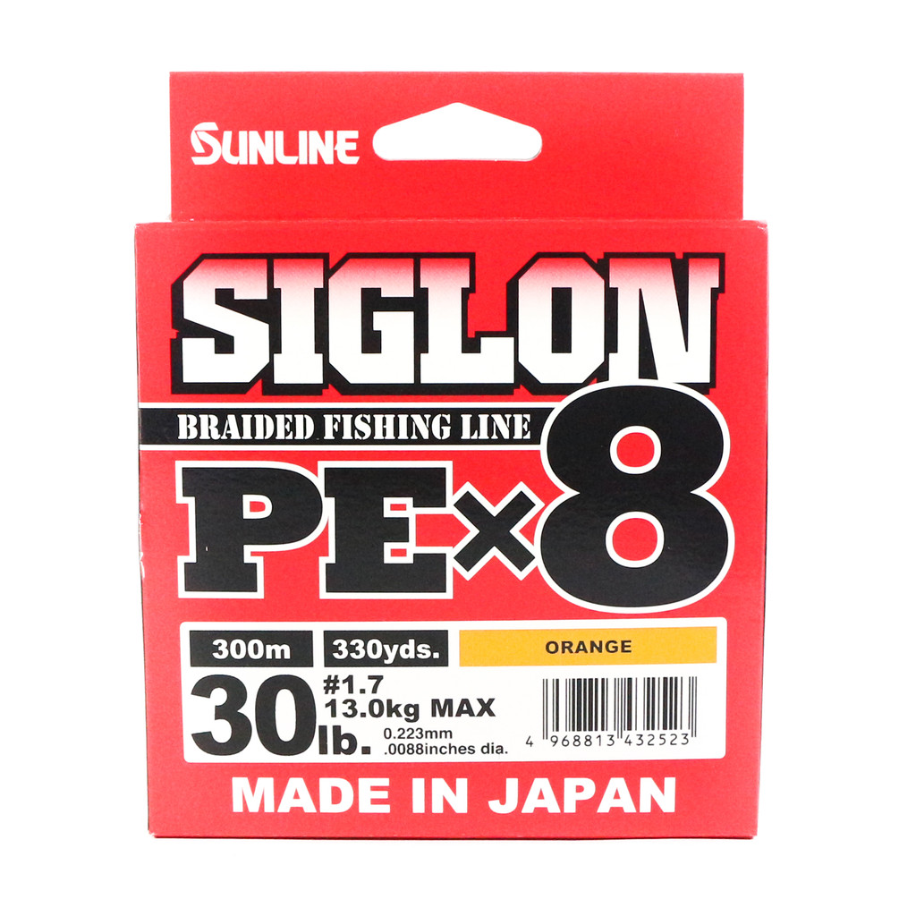 Sunline PE Line X8 Siglon 300M PE 1.7 30LB สีส้ม (2523)