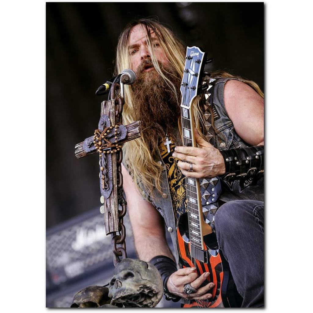 Zakk Wylde โปสเตอร์ 3 X 9 นิ้วพร้อมกรอบสําหรับห้องนั่งเล่นสํานักงานหอพักห้องเด็กห้องนอนสตูดิโอ Red B