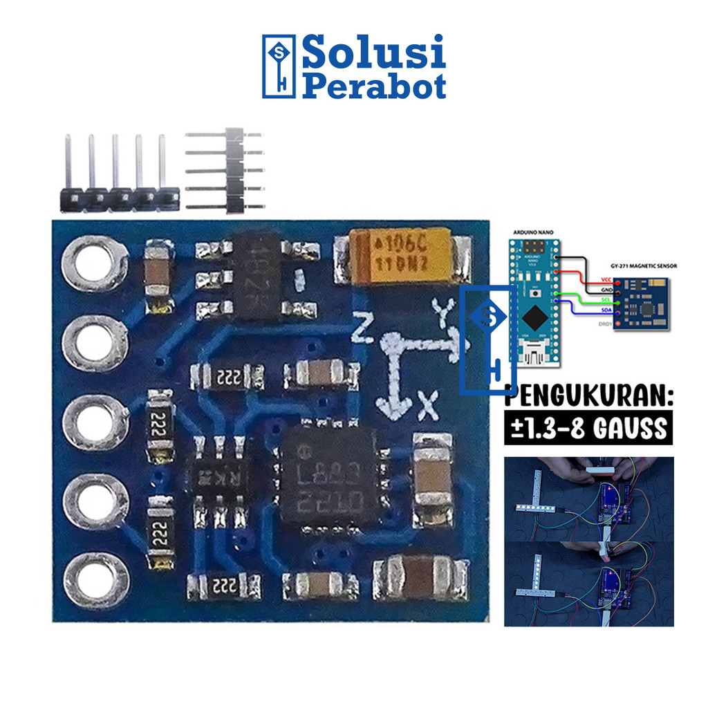 เข็มทิศโมดูลอิเล็กทรอนิกส์ 3-5V GY-271 HMC5883L AL80 SP / โมดูล GY271 เซ็นเซอร์เข็มทิศอิเล็กทรอนิกส์