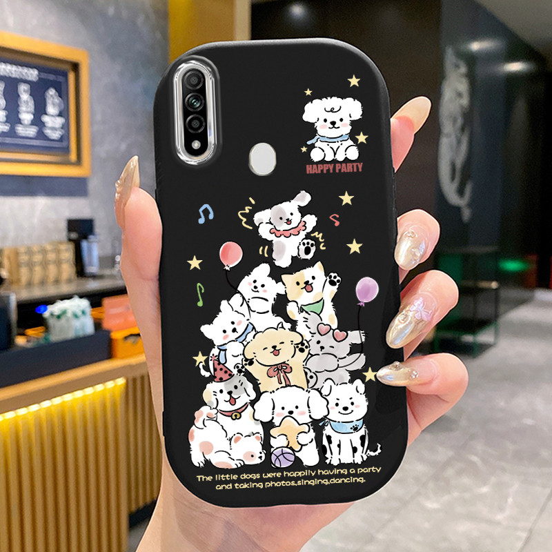 เคสสำหรับ OPPO A31 2020 A8 เคสโทรศัพท์กลมและอ้วนลูกสุนัขหลายตัวเสื้อแจ็กเก็ตผ้านุ่ม