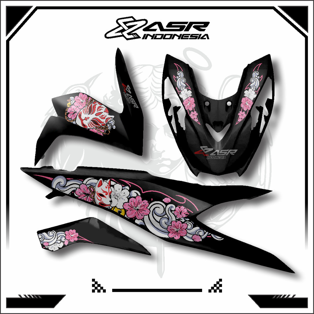 ASR Striping Beat Deluxe Kitsune Mask Transparent UV