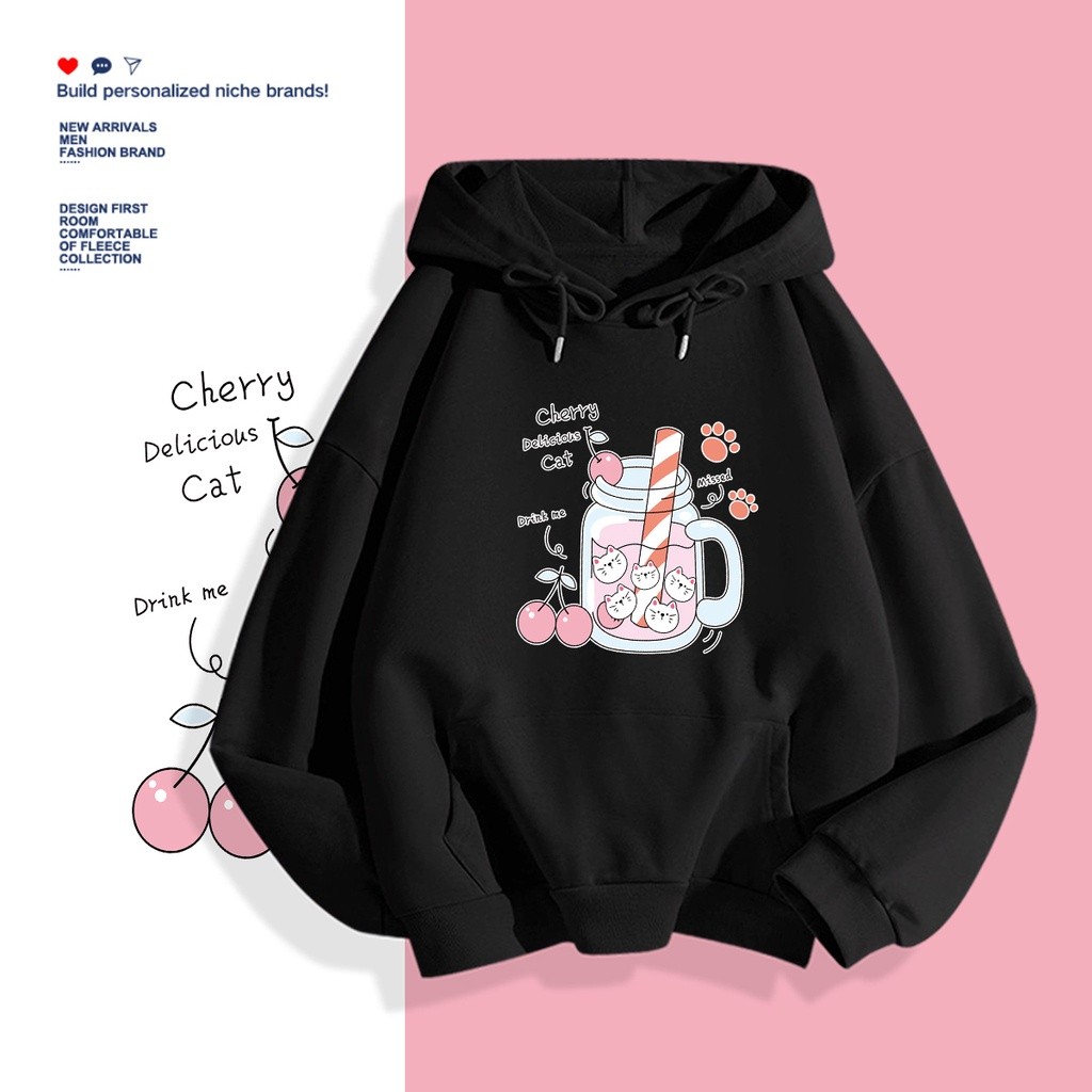 L431 เสื้อฮู้ดลายแฟชั่นสวยน่ารัก.เสื้อแขนยาว.มี7สีหลายไซส์(S-3XL)