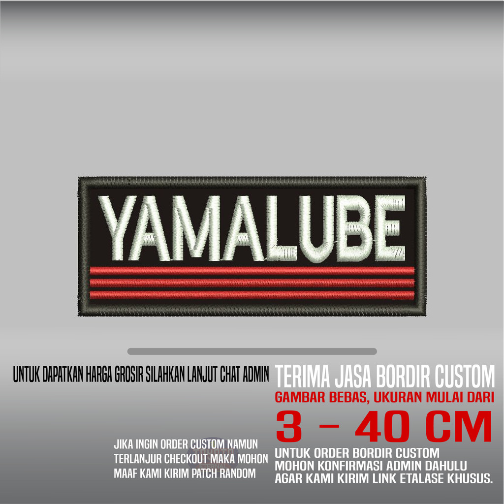 MERAH YAMALUBE RED SQUARE PATCH EMBROIDERED LOGO/EMBLEM | แรงม้า-64