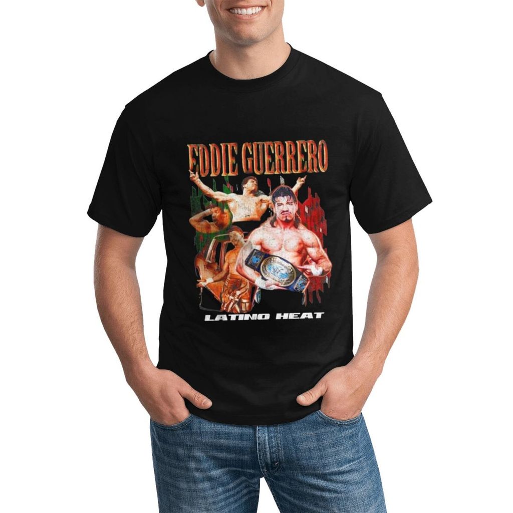 Latino ความร้อน Eddie Guerrero Wwf Wcw Lucha Libre สไตล์ที่กําหนดเองรอบคอเสื้อยืดทําจากผ้าฝ้ายทั้งหม