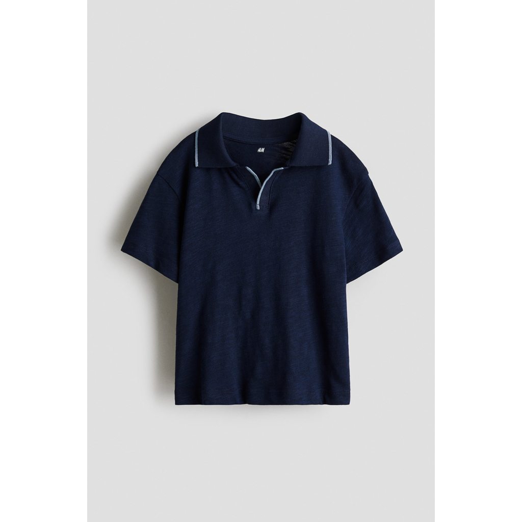 HM H&M baby boy เสื้อโปโลลายทางกรมท่า_สินค้าแท้