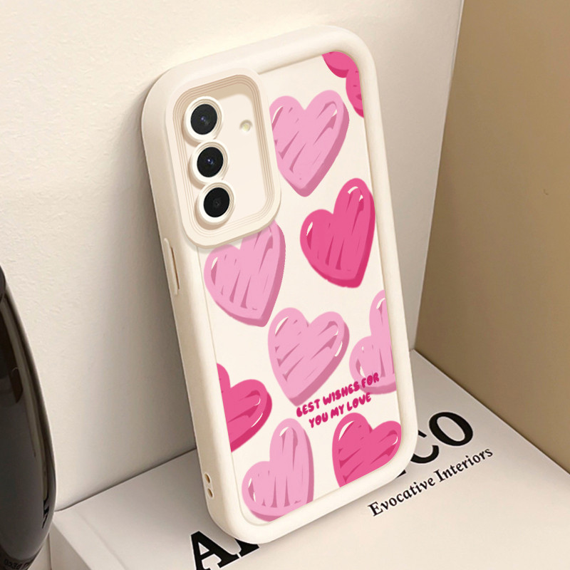 SAMSUNG HPเคสโทรศัพท์สําหรับSamsung A36 5G A26 5G A56 5G A37 5Gกรณีหัวใจสีชมพูน่ารักY2KความงามกรณีCe