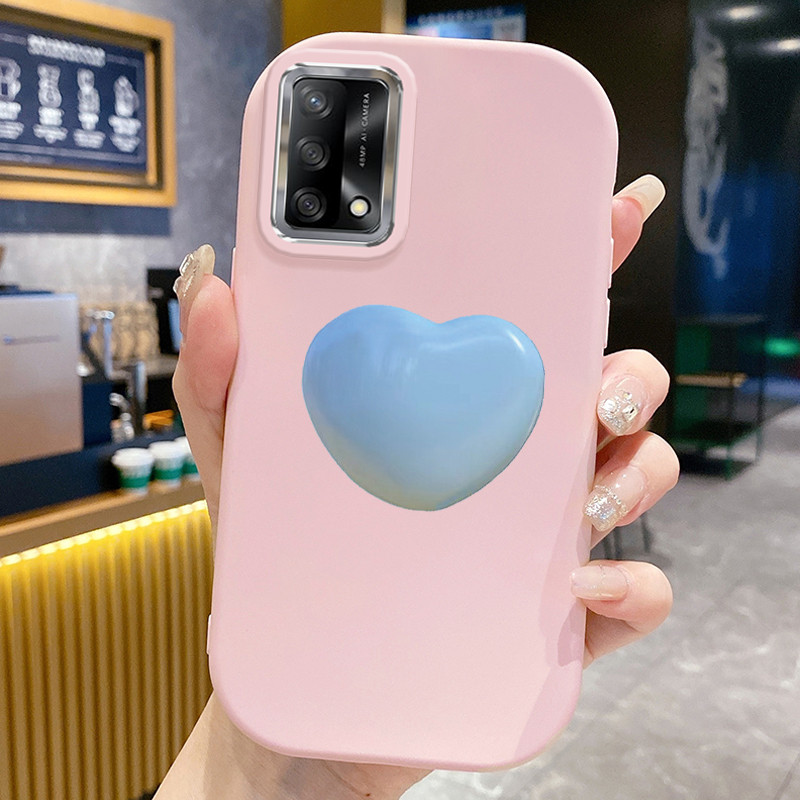 เคสใช้ได้กับ OPPO A74 A95 F19 F19s เคสแฟชั่นหัวใจ