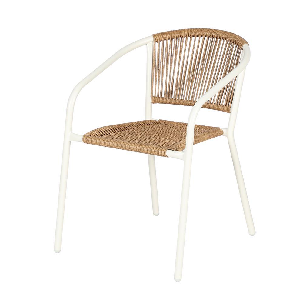 HomePro เก้าอี้หวายเทียม  CLOUDY สีขาว/น้ำตาล แบรนด์ SPRING