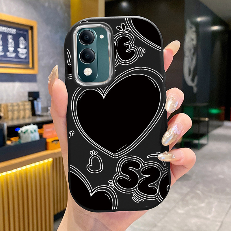 เคสสำหรับ VIVO Y04 Y19 Y19s Y29s 5G เคสโทรศัพท์กลมและอ้วนรูปหัวใจเสื้อแจ็กเก็ตผ้านุ่ม