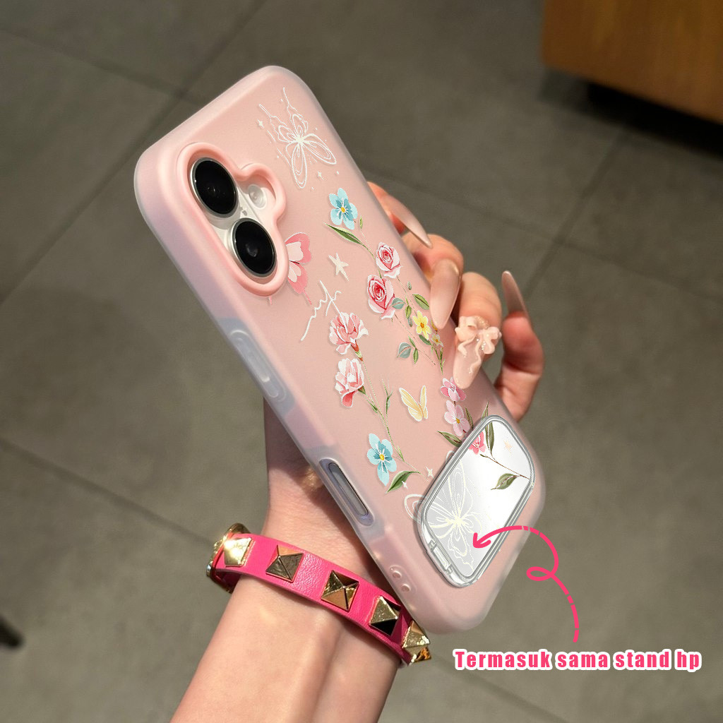 HP GANTUNGAN [Case+Stand] Flower Case Infinix Hot 70 60 Pro Plus 60I 50I Itel P55 50 4G Pro+ 40I Gd0