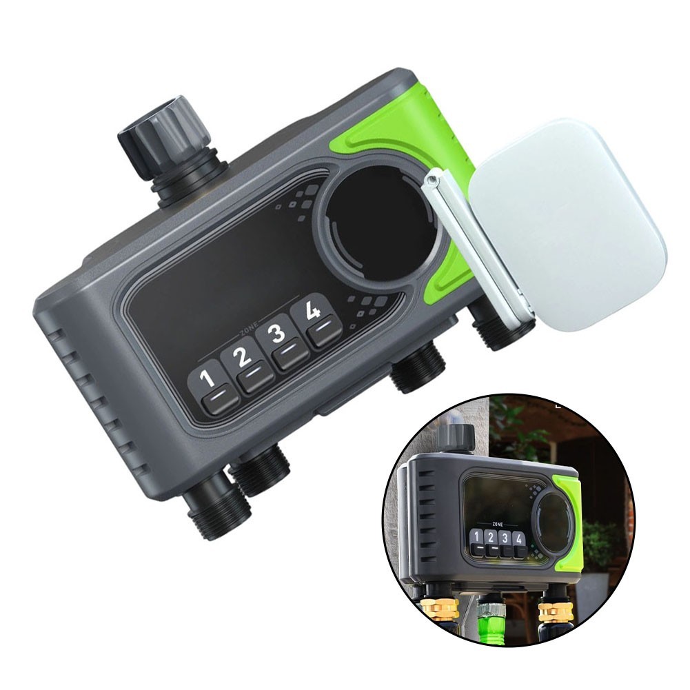 [ใหม่] 4-Zone WiFi Sprinkler Timer Outdoor Smart Garden Hose Watering Timer App & Voice