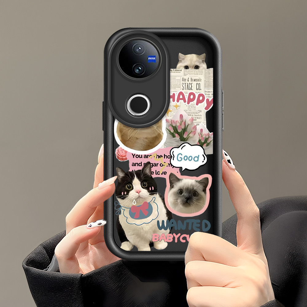 VIVO V50 5G สําหรับ Softcase เคสโทรศัพท์ HP Cassing Kesing Anak Kucing C8 2413 DLJ 33