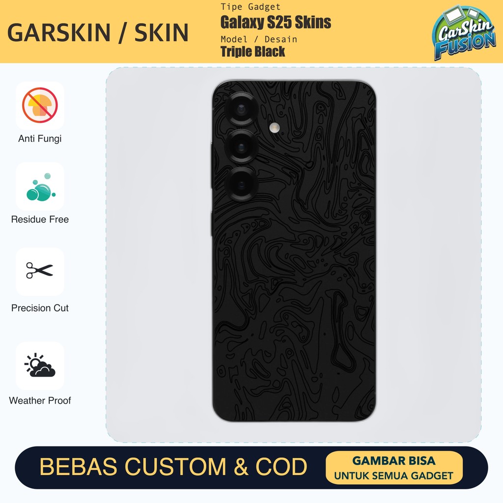 เคส Galaxy S25 Triple Black Anti Scratch Protector | โดยฟิวชั่น | รหัส - IU1L