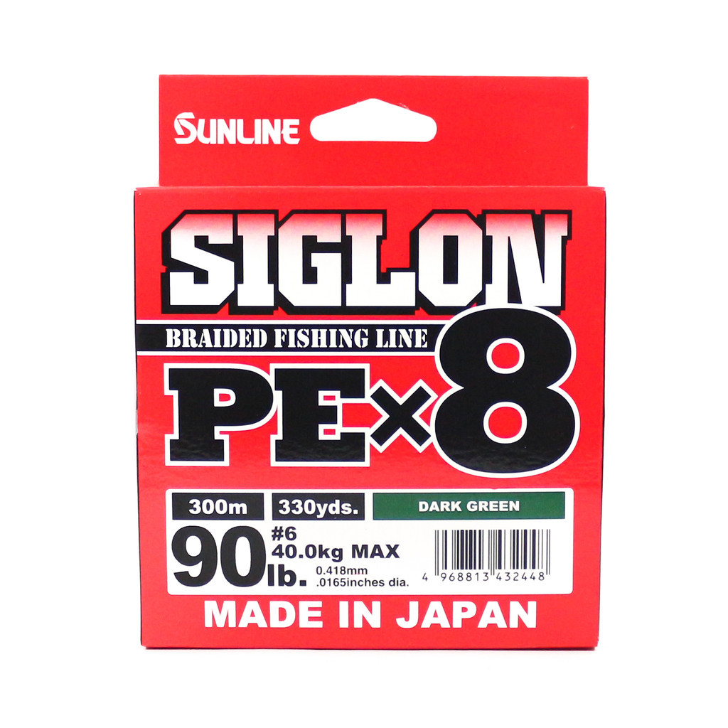 Sunline PE Line X8 Siglon 300M PE 6 90LB สีเขียวเข้ม (2448)