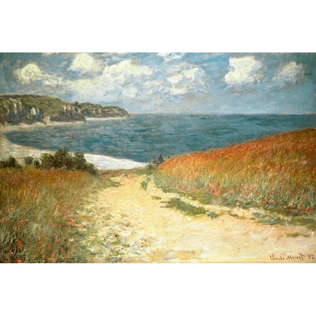เส้นทางผ่านข้าวโพดที่ Pourville Claude Monet Impressionist Art โปสเตอร์ Claude Monet พิมพ์ธรรมชาติ