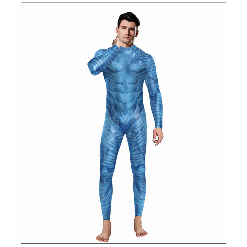 ภาพยนตร์ Avatar The Way of Water Alien คอสเพลย์ 3D Jumpsuit ผู้ชาย Avatar คอสเพลย์เครื่องแต่งกาย