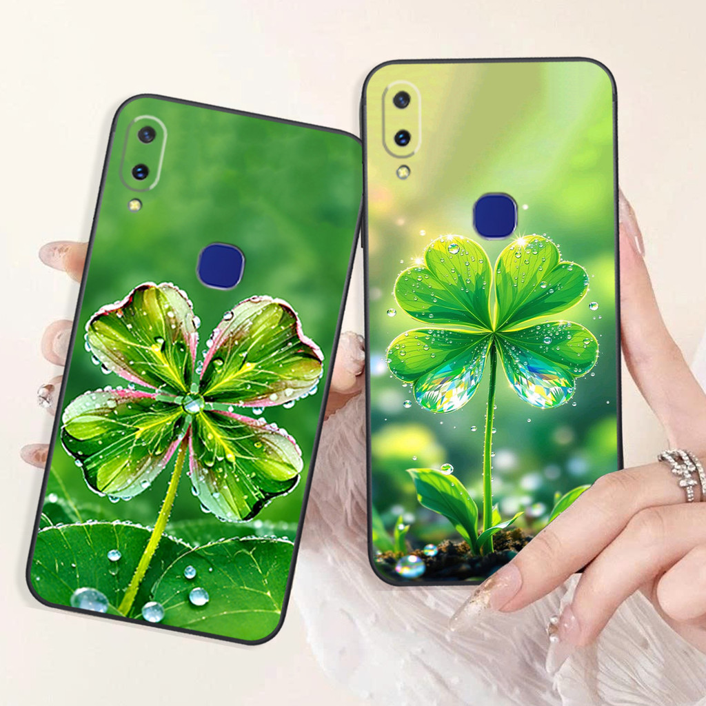 เคส Vivo V9 / V9 Youth 4 leaf clover เพื่อโชค สันติภาพ ป้องกันกล้อง