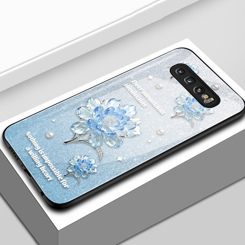 เคสสำหรับ Samsung S10 4G S10 Plus S10 Lite S20 FE S20 Pro S20 Ultra เคสโทรศัพท์ดอกไม้ไข่มุกเปลือกแก้วกันกระแทก