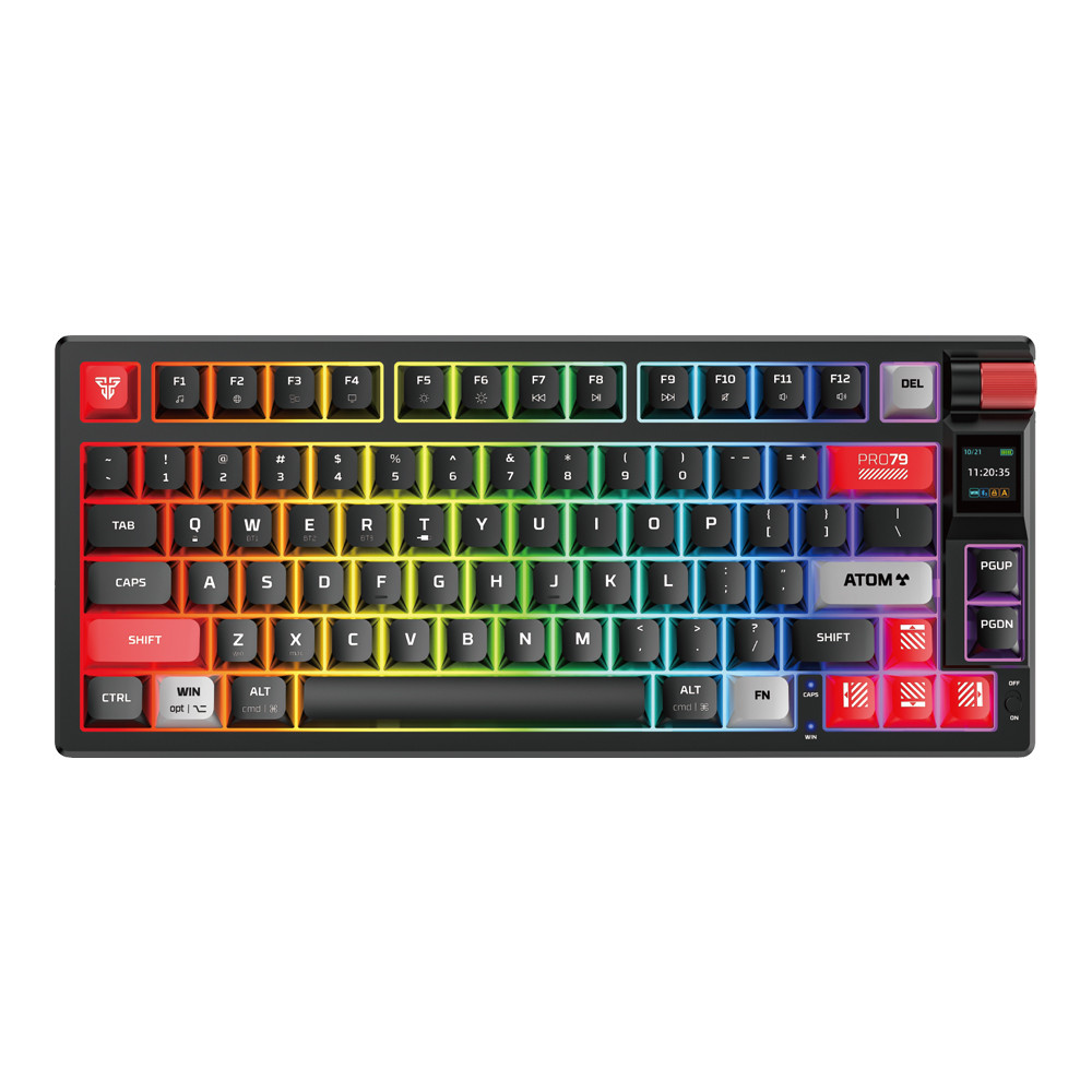 WIRELESS KEYBOARD (คีย์บอร์ดไร้สาย) FANTECH MK917 ATOM PRO79 (BLACK) (RED SWITCH RGB EN/TH) -