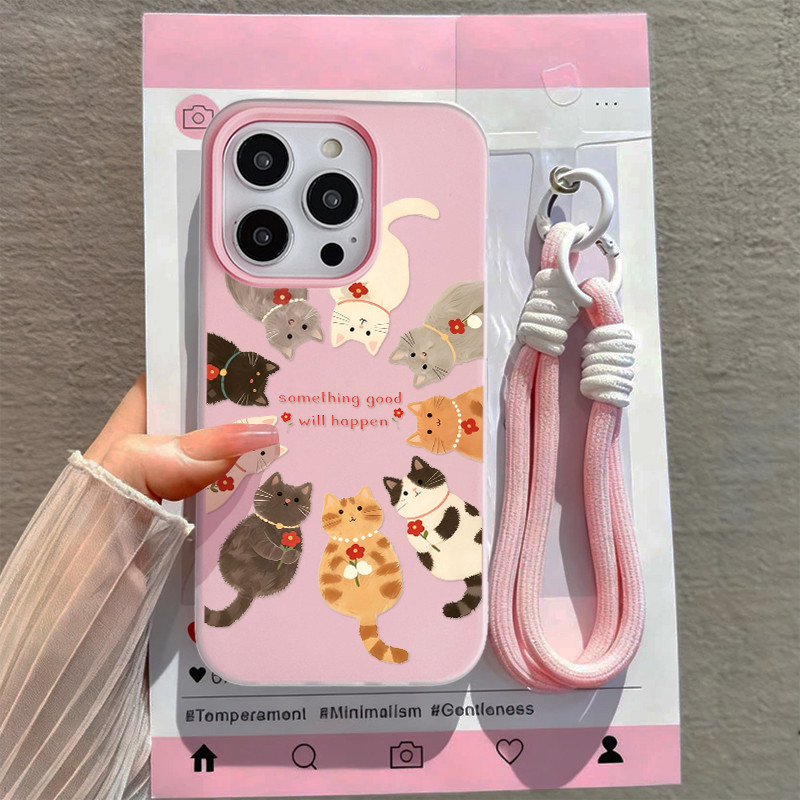GANTUNGAN HP แมวน่ารัก [Moqi Casing] เคสOppo 16F Reno 16 Pro 5G A6C A6S A6X A6 Reno 15 5G 15F A3X A3