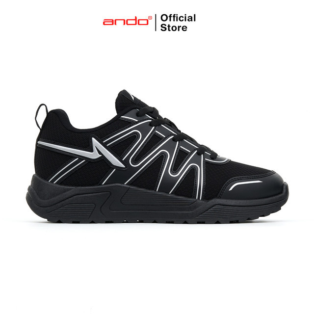 Ando รองเท้าผ้าใบผู้ชาย Esker Black/Silver/Black