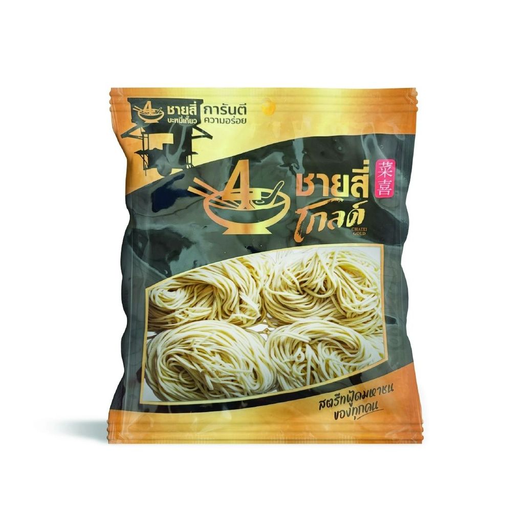 [สินค้าส่งด่วน]ชายสี่โกลด์ บะหมี่ไข่เส้นกลม 500 ก.