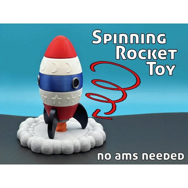 Spinning Rocket Stacking Toy - ของเล่นหมุนซ้อนจรวด