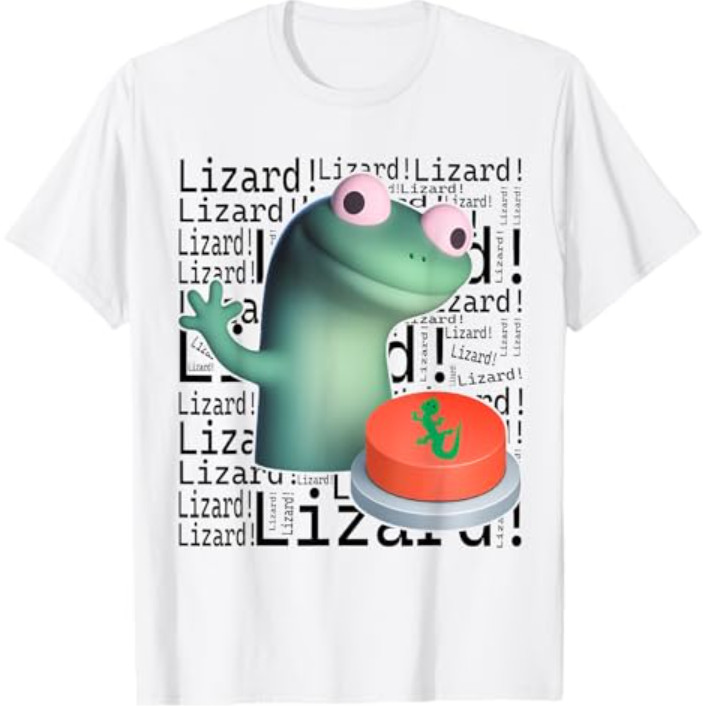 เสื้อยืด Lizard Lizard Lizard Button Meme