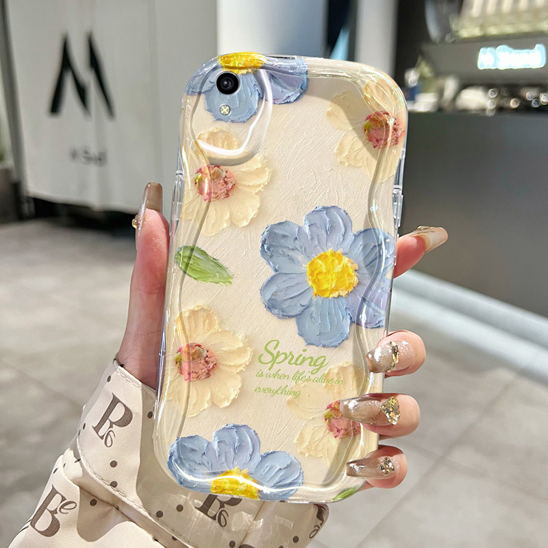 เคส VIVO Y91C Y90 Y1s เคสใสสุดน่ารัก ดอกไม้เพ้นท์สวยงาม