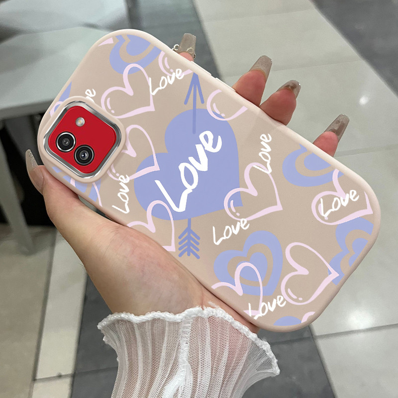 เคสใช้ได้กับ Samsung A04 M04 A04E F04 A03 A03s A02s M02s F02s M13 5G เคสหัวใจน่ารัก