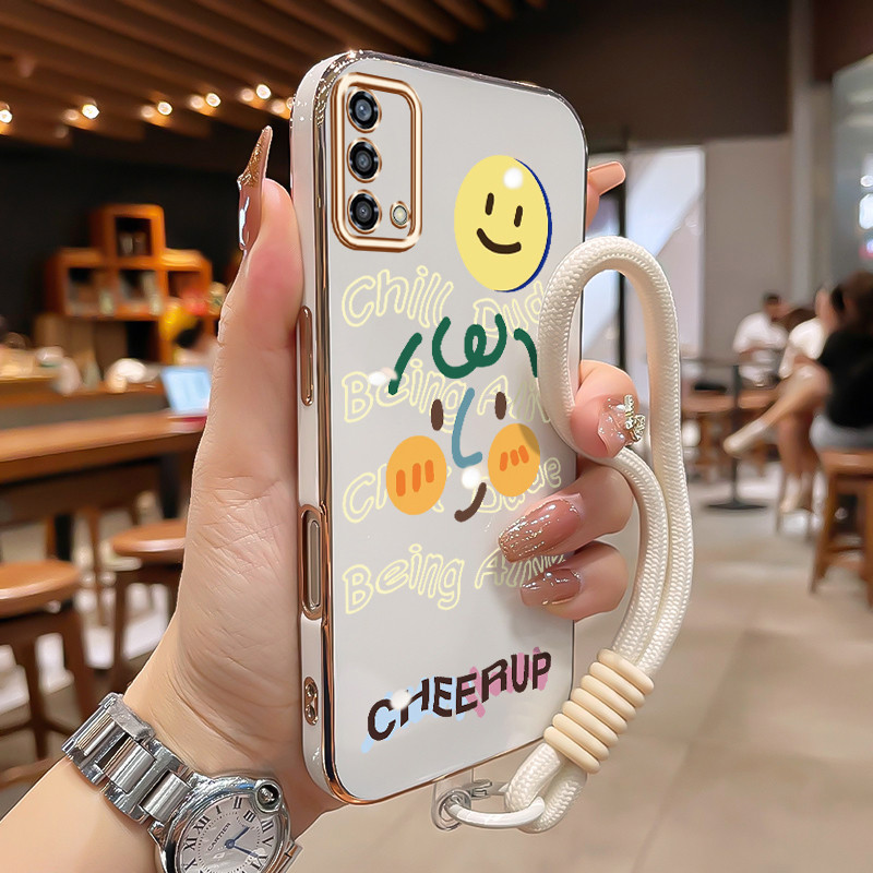 HP เคสโทรศัพท์สําหรับ OPPO A74 A95 F19 F19s Reno 6 Lite กรณีบทคัดย่อ Collage Smiley Face กรณีฟรีสายร