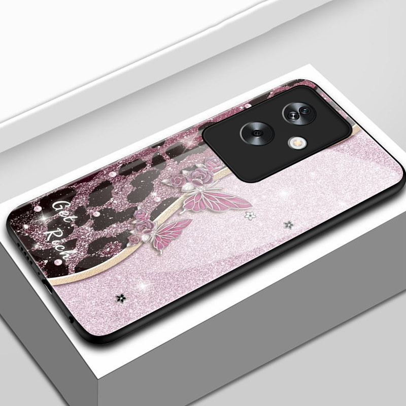 เคสสำหรับ OPPO A79 5G A2 5G เคสโทรศัพท์ผีเสื้อเปลือกแก้วกันกระแทก